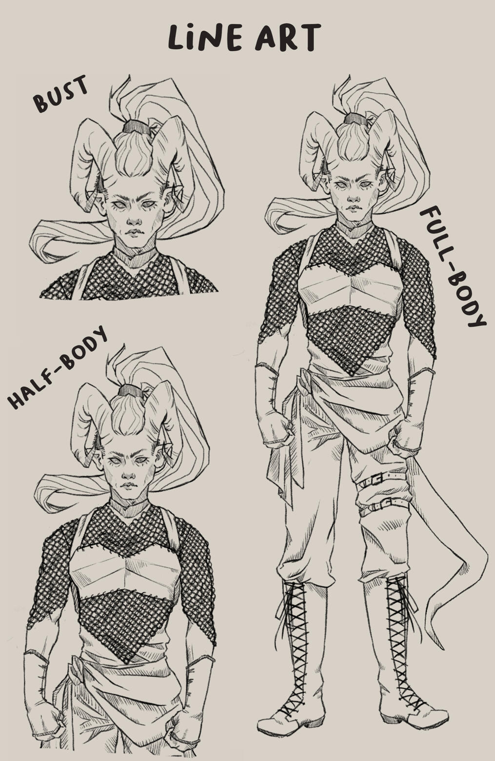 Bust; $12 Half-Body; $20 Full-Body; $24